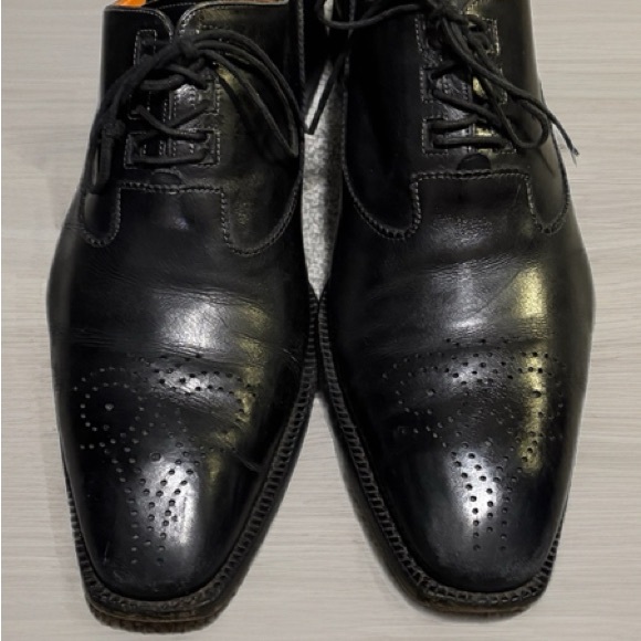 Mezlan Black Leather Oxford Shoes - Picture 5 of 8